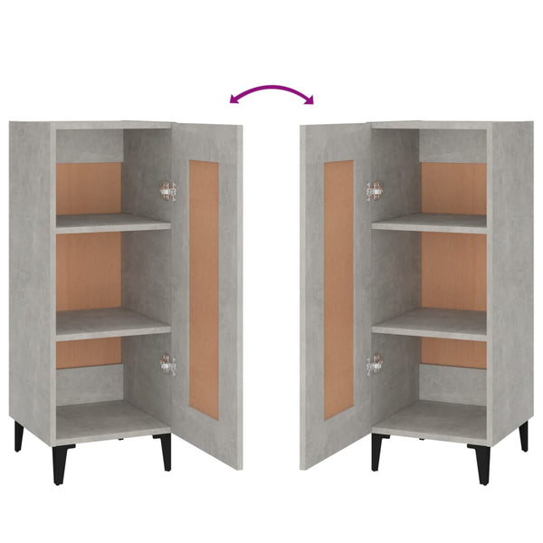 Sideboard Eberhardt in Betongrau 34,5x34x90cm (Holz)