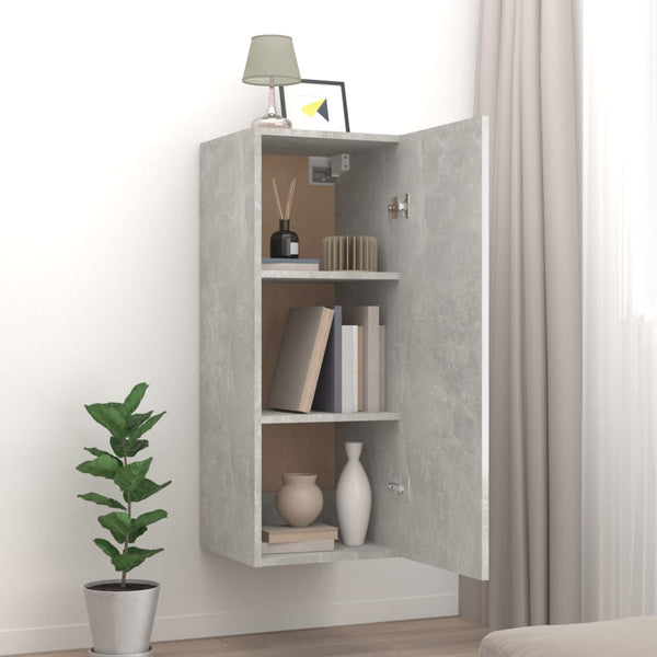 Wandschrank Betongrau Tenciuc 34,5x34x90cm (Holz)