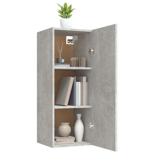 Wandschrank Betongrau Tenciuc 34,5x34x90cm (Holz)