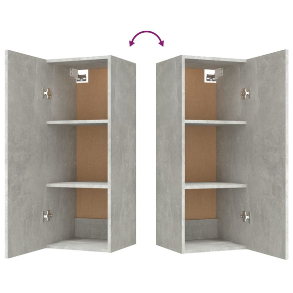 Wandschrank Betongrau Tenciuc 34,5x34x90cm (Holz)