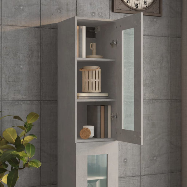 Betongrauer Hängeschrank Fur 34,5x34x90cm