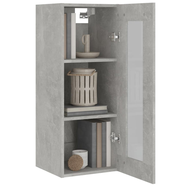 Betongrauer Hängeschrank Fur 34,5x34x90cm