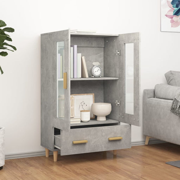 Betongrauer Schrank Fethi 70x31x115cm (Holz)
