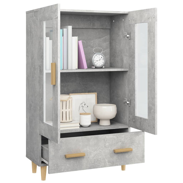 Betongrauer Schrank Fethi 70x31x115cm (Holz)
