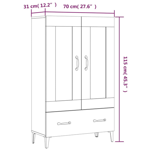 Betongrauer Schrank Emilie 70x31x115cm (Holz)