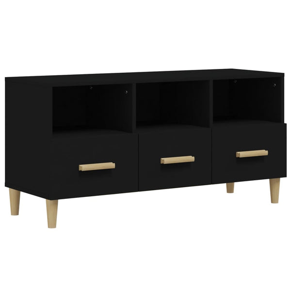 Schwarzes TV-Möbel Vardala 102x36x50cm (Holz)