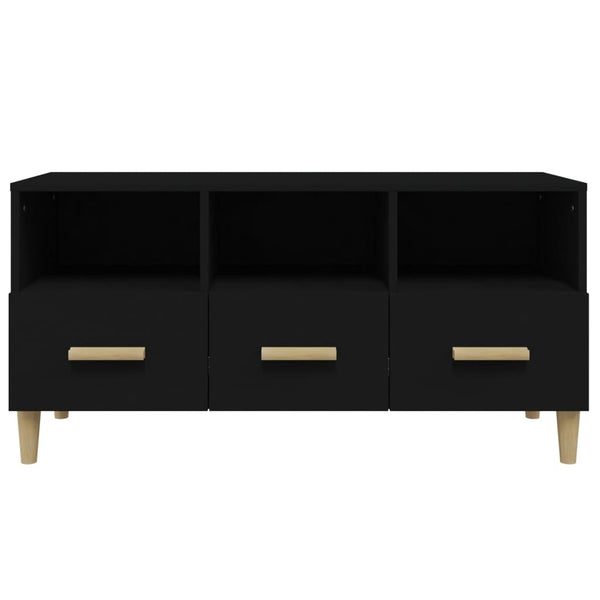 Schwarzes TV-Möbel Vardala 102x36x50cm (Holz)