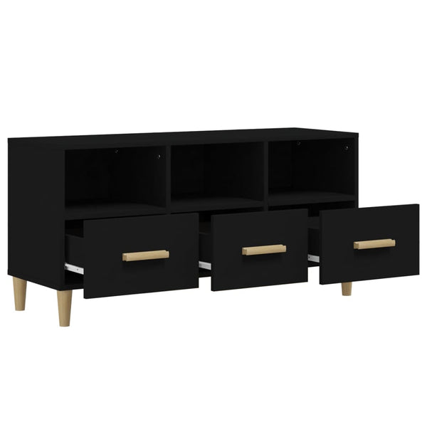 Schwarzes TV-Möbel Vardala 102x36x50cm (Holz)