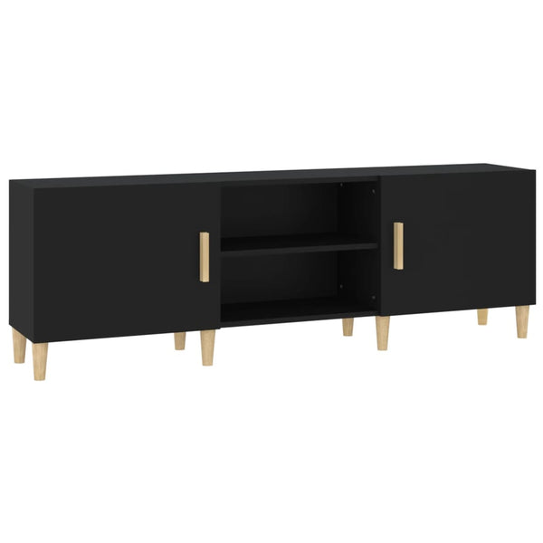Schwarzes TV-Möbel Eustinel 150x30x50cm (Holz)