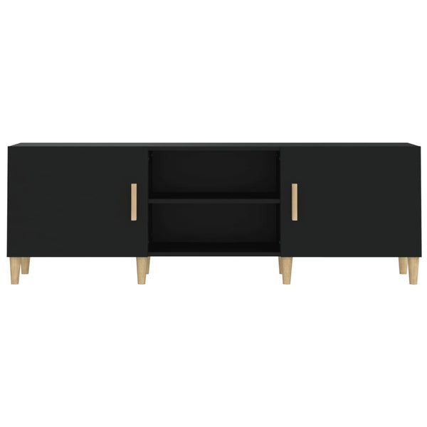 Schwarzes TV-Möbel Eustinel 150x30x50cm (Holz)
