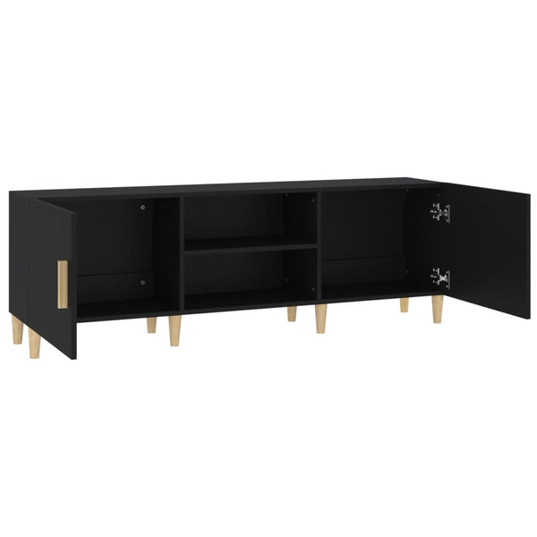 Schwarzes TV-Möbel Eustinel 150x30x50cm (Holz)
