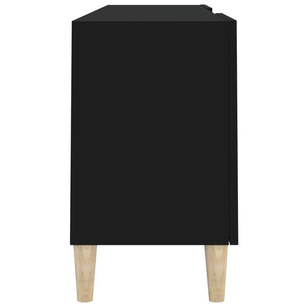 Schwarzes TV-Möbel Eustinel 150x30x50cm (Holz)