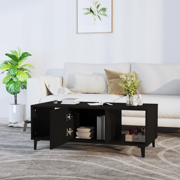 Schwarzer Couchtisch Konstantin 102x50x40cm (Holz)