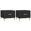 Schwarzer Couchtisch Cately 50x50x40cm (2 Stück, Holz)