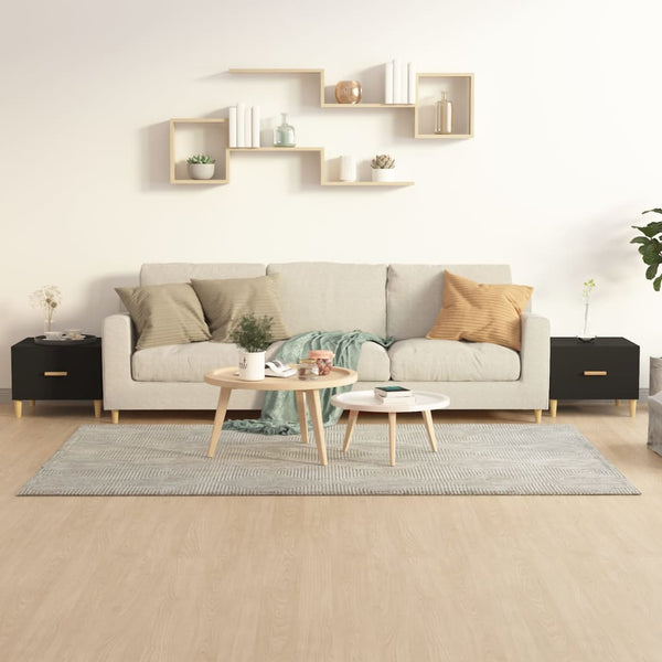 Schwarzer Couchtisch Cately 50x50x40cm (2 Stück, Holz)