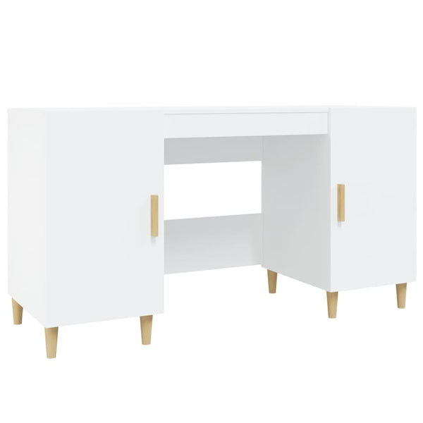 Weißer Schreibtisch Cimpoeriu 140x50x75cm (Holz)