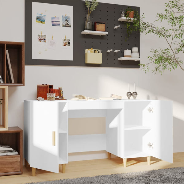 Weißer Schreibtisch Cimpoeriu 140x50x75cm (Holz)
