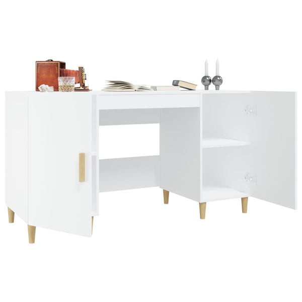 Weißer Schreibtisch Cimpoeriu 140x50x75cm (Holz)