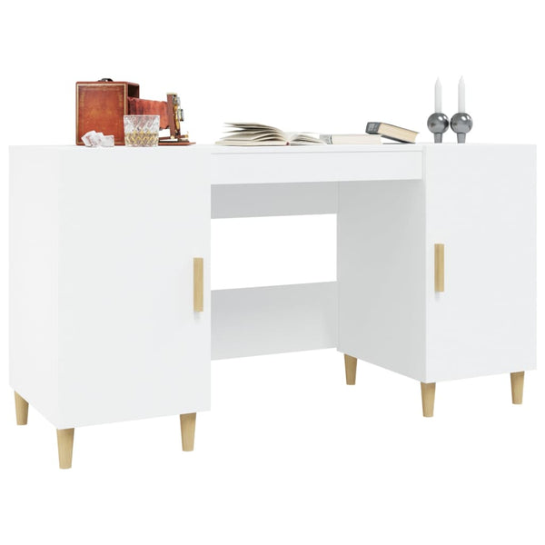Weißer Schreibtisch Cimpoeriu 140x50x75cm (Holz)