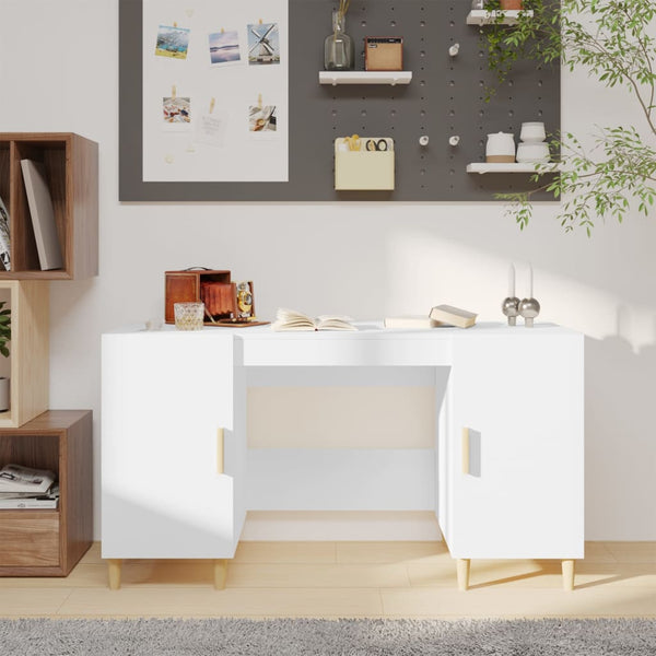 Weißer Schreibtisch Cimpoeriu 140x50x75cm (Holz)