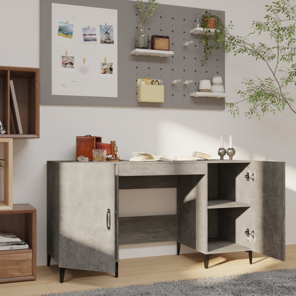 Betongrauer Schreibtisch Langa 140x50x75cm (Holz)