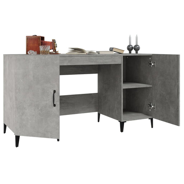 Betongrauer Schreibtisch Langa 140x50x75cm (Holz)