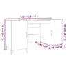 Betongrauer Schreibtisch Langa 140x50x75cm (Holz)