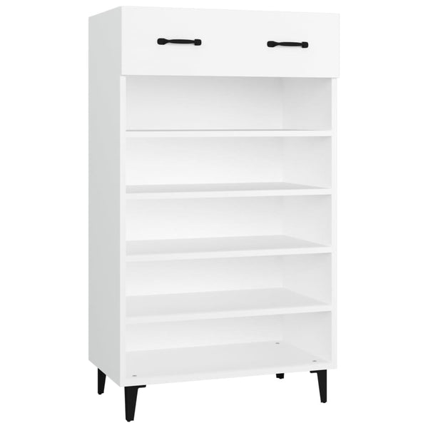 Weißer Schuhschrank Bajko 60x35x105cm (Holz)
