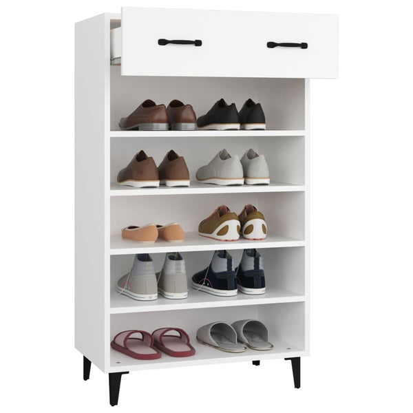 Weißer Schuhschrank Bajko 60x35x105cm (Holz)