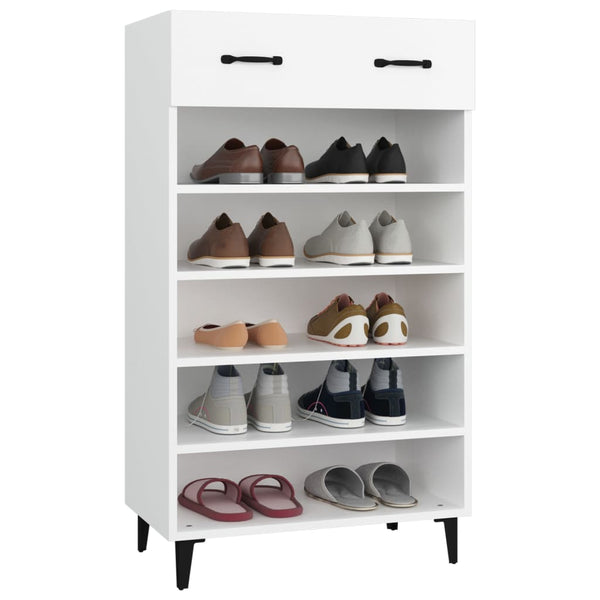 Weißer Schuhschrank Bajko 60x35x105cm (Holz)