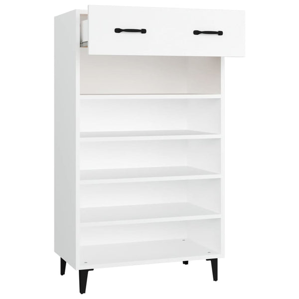 Weißer Schuhschrank Bajko 60x35x105cm (Holz)