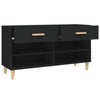 Schwarzer Schuhschrank Milucu 102x35x55cm (Holz)