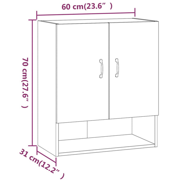 Weißer Wandschrank Adeliny 60x31x70cm (Holz)