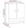 Betongrauer Adeliny Wandschrank 60x31x70cm (Holz)