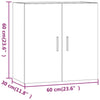 Wandschrank Pisarov 60x30x60cm (Holz), betongrau