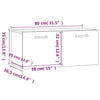 Betongrauer Wandschrank Vance 80x36,5x35cm (Holz)