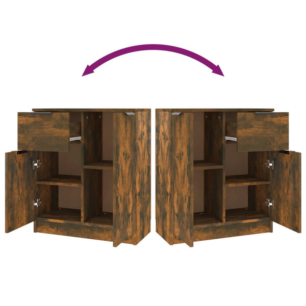 Vitrinenschrank Cindres aus Räuchereiche 60x30x70cm (Holz)