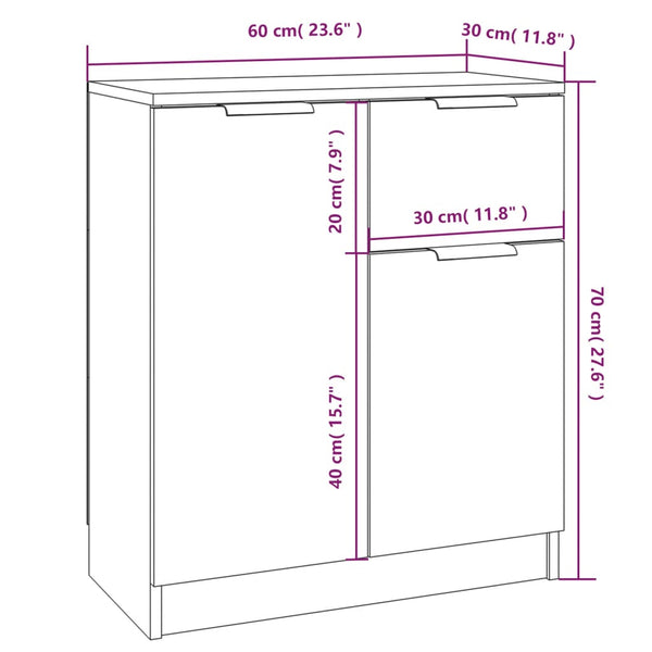 Vitrinenschrank Cindres aus Räuchereiche 60x30x70cm (Holz)