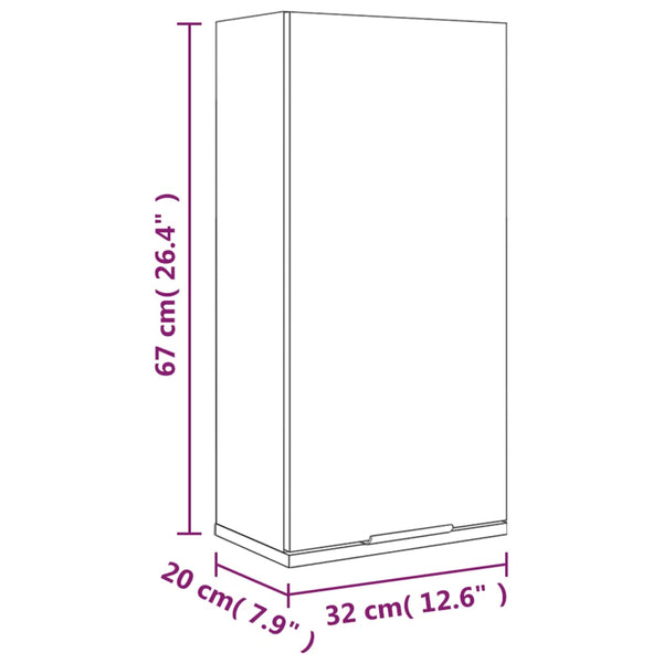 Wandschrank Eiche Rauchgrau Gilder 32x20x67cm