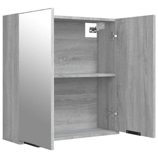 Grauer Badspiegelschrank Ghadib 64x20x67cm (Sonoma)