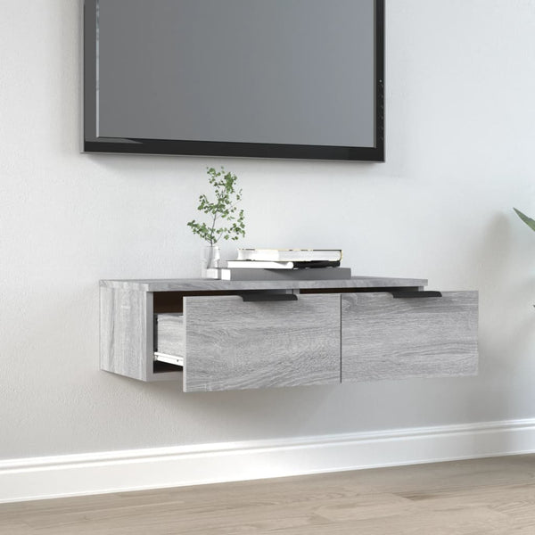 Grauer TV-Wandschrank Foster 68x30x20cm (Holz)