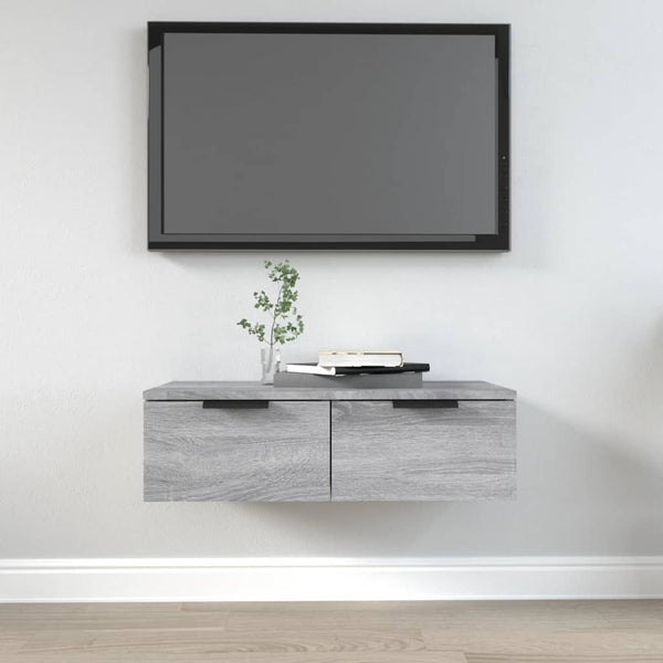 Grauer TV-Wandschrank Foster 68x30x20cm (Holz)