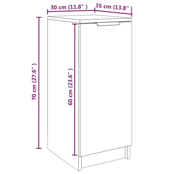 Grauer Schuhschrank Thinca 30x35x70cm (Holz)