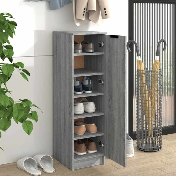 Grauer Schuhschrank Luder 30x35x100cm (Holz)