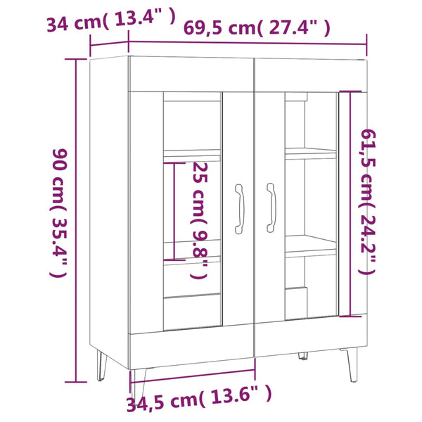 Graues Sideboard Caragyov 69,5x34x90cm (Holz)