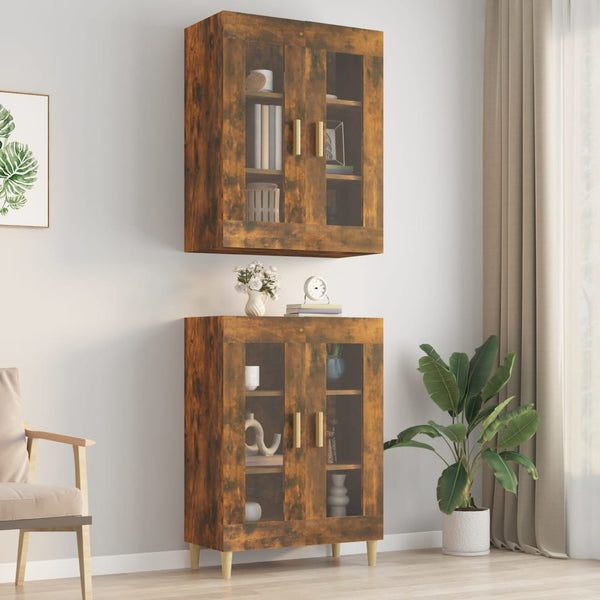 Wandschrank Lugenia aus geräucherter Eiche, 69,5x34x90cm