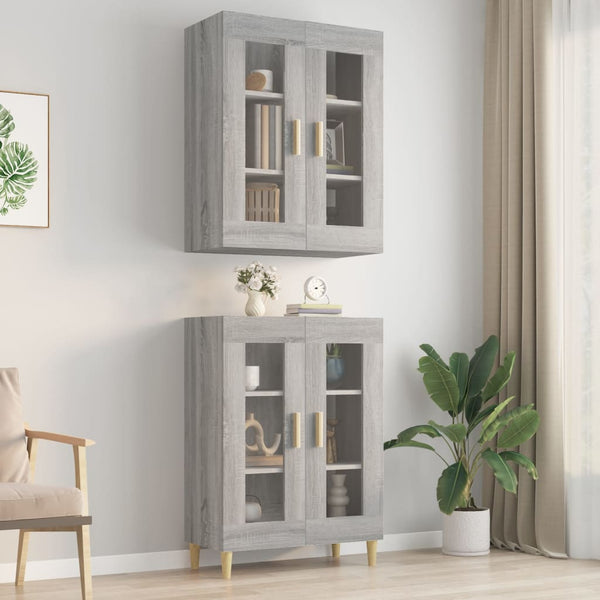 Hängender Wandschrank Lugenia, grau, 69,5x34x90cm