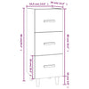 Graues Sideboard Konner 34,5x34x90cm (Holz)