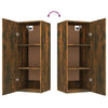 Wandschrank Tenciuc aus geräucherter Eiche 34,5x34x90cm (Holz)