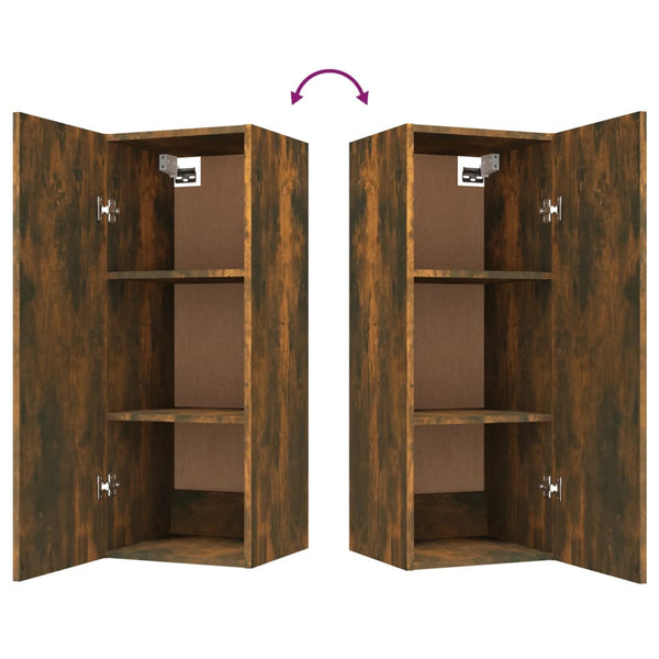 Wandschrank Tenciuc aus geräucherter Eiche 34,5x34x90cm (Holz)